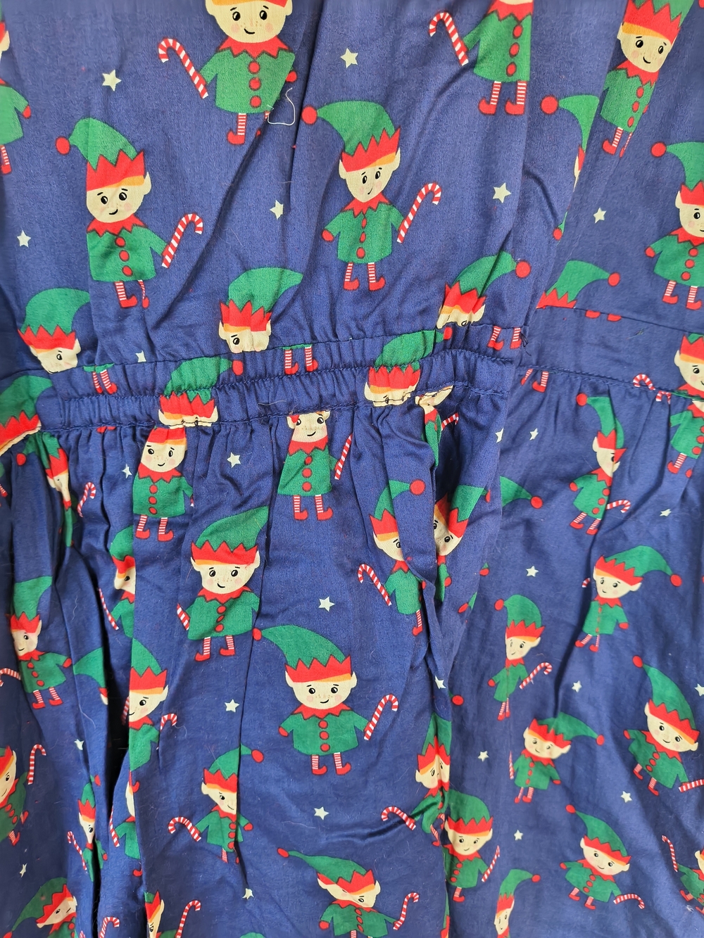 ModCloth What’s The Scoop A-Line Dress Navy Elf Holiday Christmas Print 2X - Picture 6 of 12